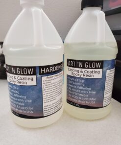 Art ‘N Glow Epoxy Resin for Clear Casting and Coating - 1 Gallon Kit - Perfect for Molds, Crafts, Tumblers, Jewelry, Wood - Food Safe, Non Yellowing, Bubble Free, and Made in The USA 45 71DMTwMNoaL