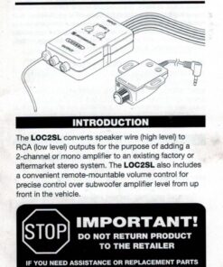 Scosche LOC2SL Line Output Converter Adjustable Amplifier Add On Module for Car Stereo, 2-Channel Signal Sensing Speaker Wire to RCA Adapter with Remote Control Knob, Black 90W 43 71DMajDMSeL