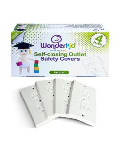 WONDERKID Self-Closing Electrical Outlet Covers for Baby Proofing - White - 4 Pack 18 71DNWGUugbL