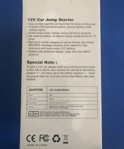 AVAPOW 6000A Car Battery Jump Starter(for All Gas or up to 12L Diesel) Powerful Starter with Dual USB Quick Charge and DC Output,12V Pack Built-in LED Bright Light 42 71DNrlbUy7L