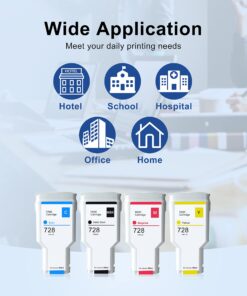 Aomya Compatible HP 728 Ink Cartridge 300ml F9K15A for Printers DesignJet T730 36-in Printer, DesignJet T830 24-in MFP, DesignJet T830 36-in MFP (Yellow) Yellow 9 71DNsk7jYL