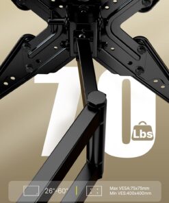 TV Mount, Full Motion TV Wall Mount Swivel Tilt for 26-60 Inch TVs and Monitors up to 70lbs, Single Stud Corner Outdoor Wall Mount TV Bracket Articulating Extension Leveling Max VESA 400X400mm 28 71DOCXOuUxL