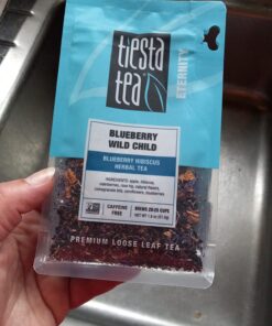 Tiesta Tea - Blueberry Wild Child, Blueberry Hibiscus Herbal Tea, Loose Leaf, Up to 25 Cups, Make Hot or Iced, Non-Caffeinated, 1.8 Ounce Resealable Pouch Pouch - 25 Cups 31 71DOcONY kL