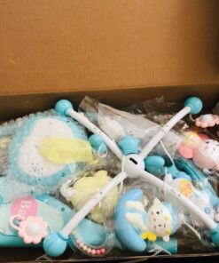 Baby Musical Crib Mobile with Timing Function Projector Lights,Stand-Along Rattles and 150 Melodies Music Box with Remote Control for Newborn 0-24 Months Blue 47 71DOmekSE2L