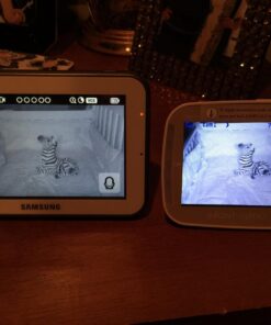 Infant Optics DXR-8 480p Video Baby Monitor, Non-WiFi Hack-Proof FHSS Connection, Interchangeable Lenses, Pan Tilt Zoom, LED Sound Bar, Night Vision, and Two-way Talk, low battery 64 71DPUG18TwL