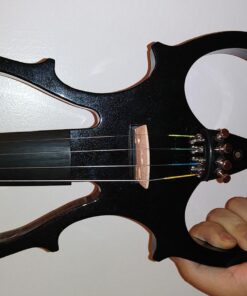 Cecilio 4/4 CEVN-1BK Solid Wood Electric/Silent Violin with Ebony Fittings in Style 1 - Full Size - Black Metallic Full Body - Black full-size 29 71DQxRKdR6L