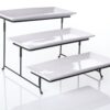 Partito Bella 3 Tier Swiveling Plate Rack Stand Including Three 12x6 Pro-Grade Porcelain Platters for Presentations of Any Kind – Thicker Sturdier Collapsible Stand and Stackable Platters 3 Tier Platter Rack Stand 66 71DREKCIfoL