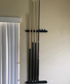 Action Standard 6 Pool Cue Stained Wood Wall Rack with Clips Midnight 21 71DRXVCPxfL