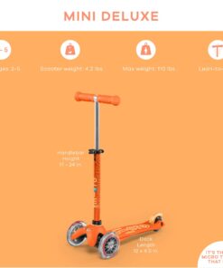 Micro Kickboard - Mini Deluxe 3-Wheeled, Lean-to-Steer, Swiss-Designed Micro Scooter for Kids, Ages 2-5 Orange 16 71DRnCcdozL