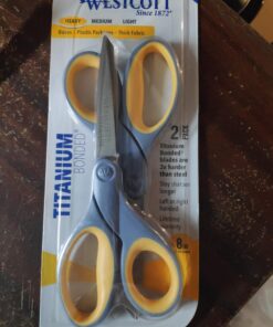 Westcott 13901 8-Inch Titanium Scissors For Office and Home, Yellow/Gray, 2 Pack 33 71DS3rDHV3L