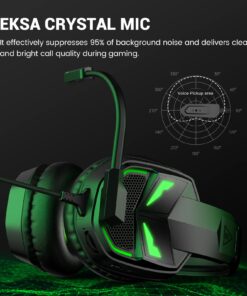 Alternative view of EKSA [2023 New] Fenrir Gaming Headset with Microphone for PS4 PC Xbox one PS5 Switch Laptop, Over Ear Headphones Wired with Noise Cancelling Mic, 3.5m Audio Jack, 50mm Stereo Drivers, Led Light Black
