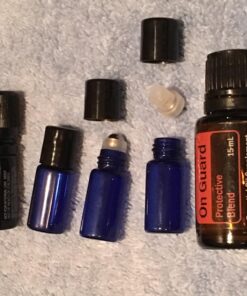 Vivaplex, 12, Cobalt Blue, 3 ml Glass Roll-on Bottles with Stainless Steel Roller Balls - Dropper included … 15 71DT5nq2vmL
