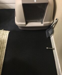 iPrimio Large Cat Litter Trapper Mat with Exclusive Urine/Waterproof Layer - Cat Litter Mat - Larger Holes with Urine Puppy Pad Option for Messy Cats - Soft on Paws and Light - 30" x 23" (Black Color) 30x23 - Black 60 71DT8MpFADL