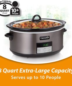 Slow Cooker|8 Quart Programmable Slow Cooker with Digital Countdown Timer, Black Stainless Steel 5 71DTZEOYTdL