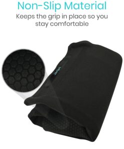 Vive Walker Handle Cushions - Padded Hand Covers - Soft Cushion Padding Medical for Folding Rolling Wheelchair, Rollator Handle, Senior, Elderly Grippers - Crutch Handle Pad Grips - Mobility Aid Black 28 71DToLObBfS