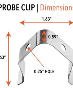 BBQ Butler Meat Thermometer Probe Holder - Temp Probe Clip - Barbecue Clip -Single Hole A-Style Design - Ambient Thermometer Temperature Readings for Smokers/Grills/Ovens - 1 Clip 11 71DV4bMP7dL