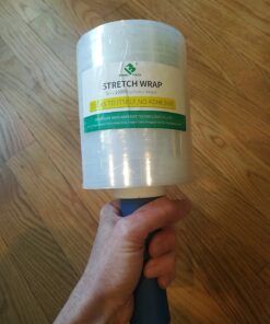 BOMEI PACK 2 Pack Stretch Wrap Film with Plastic Handle, 5" 1000ft 80 Gauge for Pallet Wrap, Clear Plastic Pallet Wrap for Packing, Moving, Self-Adhering Heavy Duty Shrink Film 25 71DW6WTjZwL