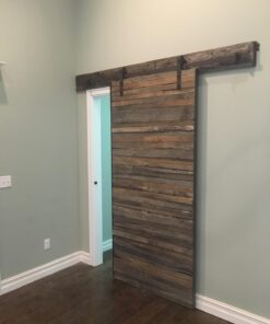 TMS 6.6 FT Country Dark Coffee Steel Sliding Barn Wood Door Hardware Antique 6.6 FT (79") 33 71DWIT8m1vL