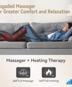 FIT KING Leg Massager with Heat - Upgraded Leg Compression Massager for Circulation and Pain Relief, FSA HSA Approved Foot and Leg Massager Compression Boot for Edema, Relax Recover - Gift for Dad Mom Classis Black With Blue 1 Pair (2PCS) 34 71DWt3WqnL