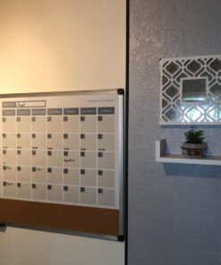 MasterVision Magnetic Dry Erase Monthly Calendar Planner Push Pin Corkboard Combo with Marker Tray, 24" x 36", Gray Plastic Frame, White, MB0707186P 24" x 36" 35 71DX7hB4CBL