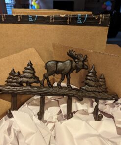 Cast Iron Moose Wall Key Rack Holder 4 Hooks Coat Hook Home Decor 7 71DXCdlgivL