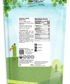 Organic Dried Apricots, 1 Pound – Non-GMO, Kosher, Unsulfured, Raw, Vegan, Bulk 9 71DXFlNgiwL