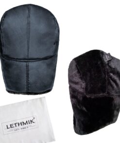 LETHMIK Winter Trapper Ushanka Hat Unisex Faux Fur Waterproof Hunting Hat with Breathable Mask One Size Dark Blue 13 71DXMUI8wcL