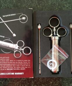 Grill Beast - 304 Stainless Steel Meat Injector Kit with 2-oz Large Capacity Barrel and 3 Professional Marinade Needles Beast Injector 43 71DXO5agJSL