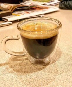 Eparé Glass Espresso Cups - Set of 4 Double Walled Espresso Cups with Handle - 2 oz Single Shot Latte Glasses Cup - Clear Double Insulated Coffee or Cappuccino Mug 22 71DXZDBG0WL