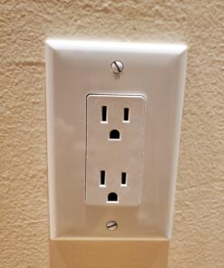 GE 6-Outlet Extender, Grounded Wall Tap, Adapter Spaced Outlets, 3-Prong, Multiple Plug, Quick and Easy Install, Cruise Essentials, UL Listed, White, 50759 1 Pack Standard Power Strip 52 71DY5QTmEzL