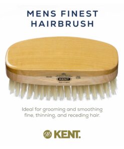 Kent MS23D Finest Men's Military Style Hair Brush - Satin and Beechwood Travel Size Base, Soft Pure White Natural Boar Bristle Ideal for Fine or Thinning Hair and Sensitive Scalps 10 71DZ3gNJE5L