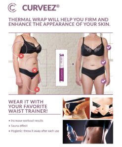 CURVEEZ Black Osmotic Plastic Body Wrap, Workout & Sweat Enhancer Stomach Wrap Reduces Cellulite -DIY Sauna Slimming 4 12 71DZ77LI vL