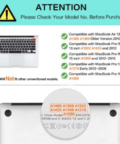 Alternative view of MOSISO Silicone Keyboard Cover Compatible with MacBook Air 13 inch A1466 A1369 2010-2017&Compatible with MacBook Pro 13/15 inch (with/Without Retina Display, 2015 or Older Version), Airy Blue