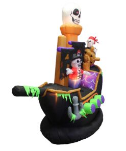 BZB Goods 7 Foot Halloween Inflatable Skeletons Ghosts on Pirate Ship Lights Decor Outdoor Indoor Holiday Decorations, Blow up Lighted Yard Decor, Lawn Inflatables Home Family Outside 8 71DaTOU8UPL