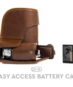 MegaGear Fujifilm X-T20 (16-50mm / 18-55mm Lenses), X-T10 Ever Ready Leather Camera Case and Strap, with Battery Access -Dark Brown- -MG577- 20 71Dc6 sjYuL