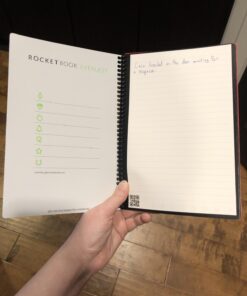 Rocketbook Core Reusable Smart Notebook | Innovative, Eco-Friendly, Digitally Connected Notebook with Cloud Sharing Capabilities | Dotted, 6" x 8.8", 36 Pg, Infinity Black, with Pen, Cloth, and App Included 1 Inifinity Black Executive 37 71DcV5XbtnL