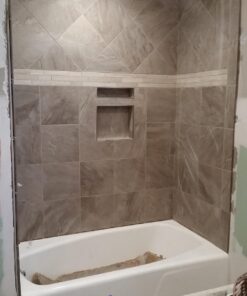 Tile Redi USA RN1620DU Niche Double Recessed Shower Shelf, Two Shelves, 20" H X 16" W, Black 2 Shelves 34 71DcZvMwoPL