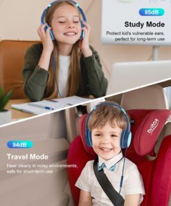 Alternative view of ADOOPE Kids Headphones with Safe 85dB/94dB Volume Limiter for Teen and Boys, Foldable HD Stereo Sound Headphones for Kindle Kids/fire Tablet/iPad/Laptop, Headphones with Microphone Navy Blue