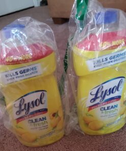 Lysol Multi-Surface Cleaner, Sanitizing and Disinfecting Pour, to Clean and Deodorize, Sparkling Lemon and Sunflower Essence, 40 Fl Oz 40 Fl Oz (Pack of 1) 28 71DczD5ezsL