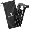Vaunn Medical Easy Grip™ Height Adjustable Folding Cane/Walking Stick with Strap/Pouch- Compact, Portable, and Safe Walking Assistant- Non-Slip Grip Handle- Men, Women, Elderly, Disabled, Pregnant Black With Gray Handle 37 71DdT26gaCL