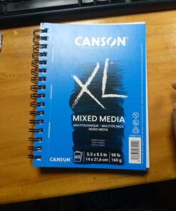 Canson XL Series Mix Paper Pad, Heavyweight, Fine Texture, Heavy Sizing for Wet or Dry Media, Side Wire Bound, 98 Pound, 5.5 x 8.5 in, 60 Sheets, 5.5"X8.5" 5.5x8.5 Mixed Media 36 71DdTEZDvhL