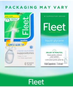 Fleet Liquid Glycerin Suppositories for Adult Constipation, 4 Suppositories, 7.5 ml (Pack of 3) 13 71Ddb hcFL