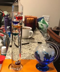 AcuRite 00795A2 Galileo Thermometer with Glass Globe Barometer, Barometer Set, Glass/Wood 50 71DeNP1jgTL