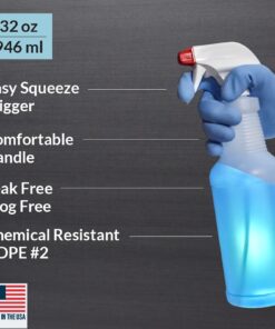 Pinnacle Mercantile Plastic Spray Bottles Leak Proof Technology Empty 32 oz Pack of 3 Made in USA 32 Oz, 3 Pack 17 71DeSJxICpS