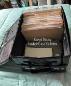 EXLIFBAG File Organizer, Fireproof File Box with Lids, Important Document Organizer Box with Lock, Portable File Folder Organizer with Handle Black 1 Layer 85 71DeWO7NY6L