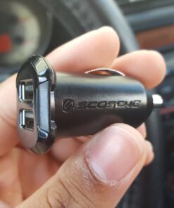 Scosche USBC242M ReVolt Universal Cigarette Lighter Multi Device Compact Dual Port USB Car Charger, Fast Charge Two Devices Simultaneously, Black Dual USB-A 24W 33 71DfPn5OMXL