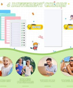 Queekay 4 Pcs Blank Chore Chart Kids Chore Chart, Plastic Checklist Board with 8 Detachable Cardstock to Do List for Home Routine Planning (White, Pink, Blue, Green,Simple) White, Pink, Blue, Green Simple 11 71DgNHII8NL
