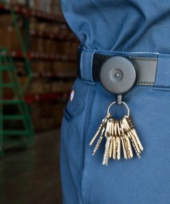 KEY-BAK Original Retractable Key Holder Keychain with a Black Front, Steel Belt Clip, and Split Ring 48" Kevlar (8 oz. Load) 20 71DgOo6H1dL