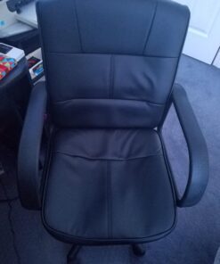 Flash Furniture Rider Mid-Back Black LeatherSoft Swivel Task Office Chair with Arms 35 71Dj3LliwKL