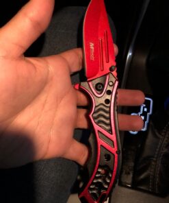M-tech 8 Inch Spring Assisted Blood Red Folding Pocket Knife Tactical Combat 35 71DjrhdpnfL